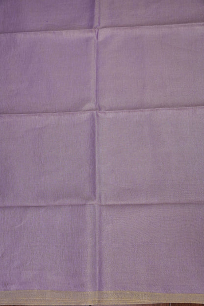 Soft Lilac Purple & Champagne Gold Tissue Linen Saree