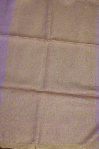 Soft Lilac Purple & Champagne Gold Tissue Linen Saree