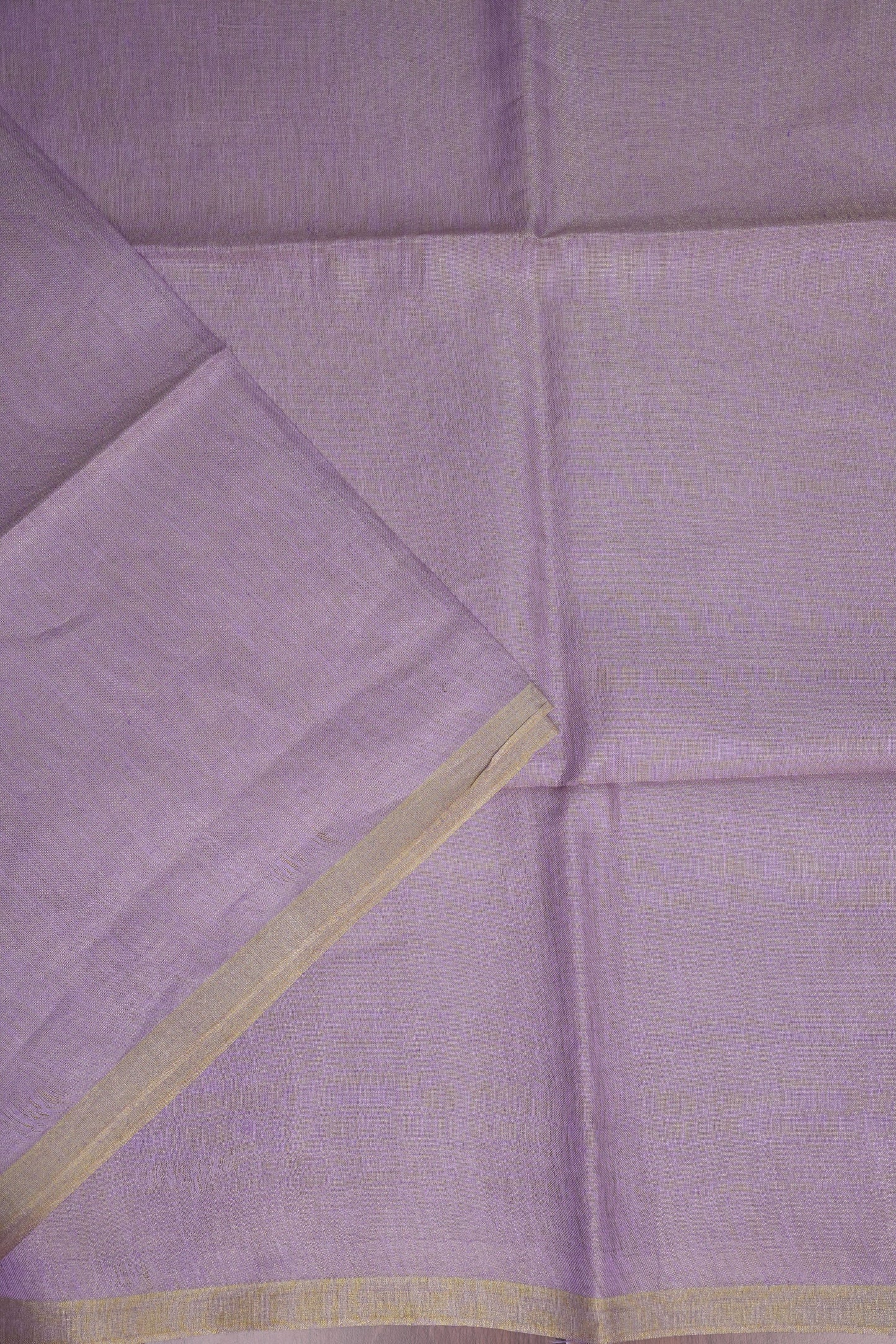Soft Lilac Purple & Champagne Gold Tissue Linen Saree