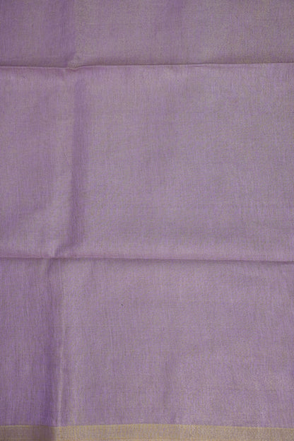 Soft Lilac Purple & Champagne Gold Tissue Linen Saree