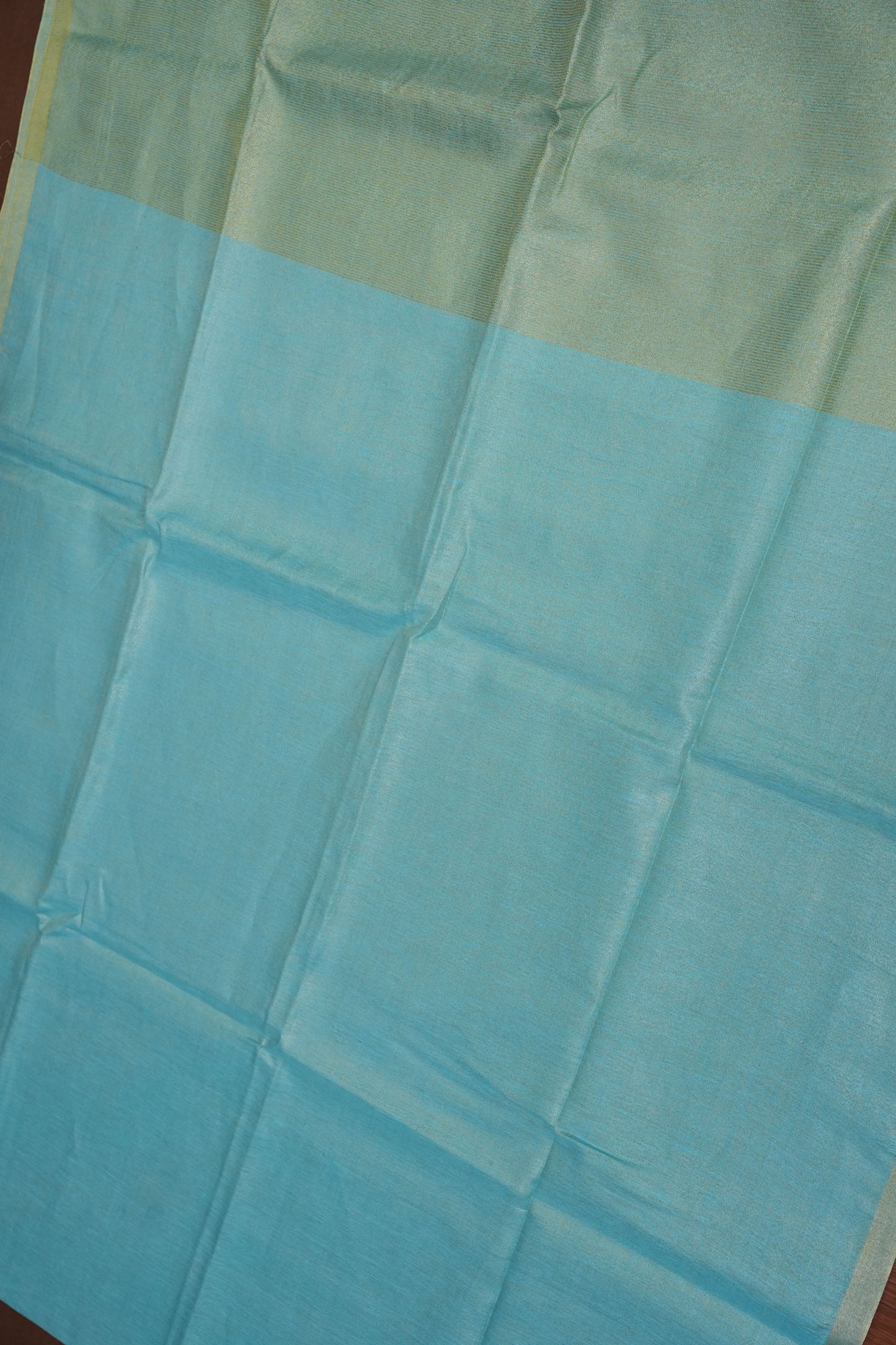 Sky Blue & Soft Gold Tissue Linen Saree