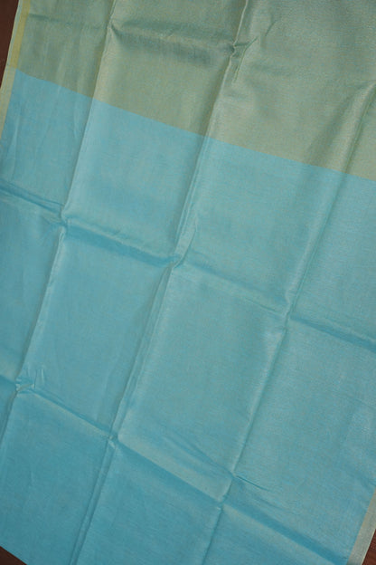 Sky Blue & Soft Gold Tissue Linen Saree