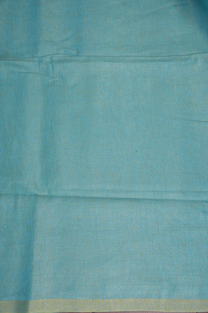 Sky Blue & Soft Gold Tissue Linen Saree