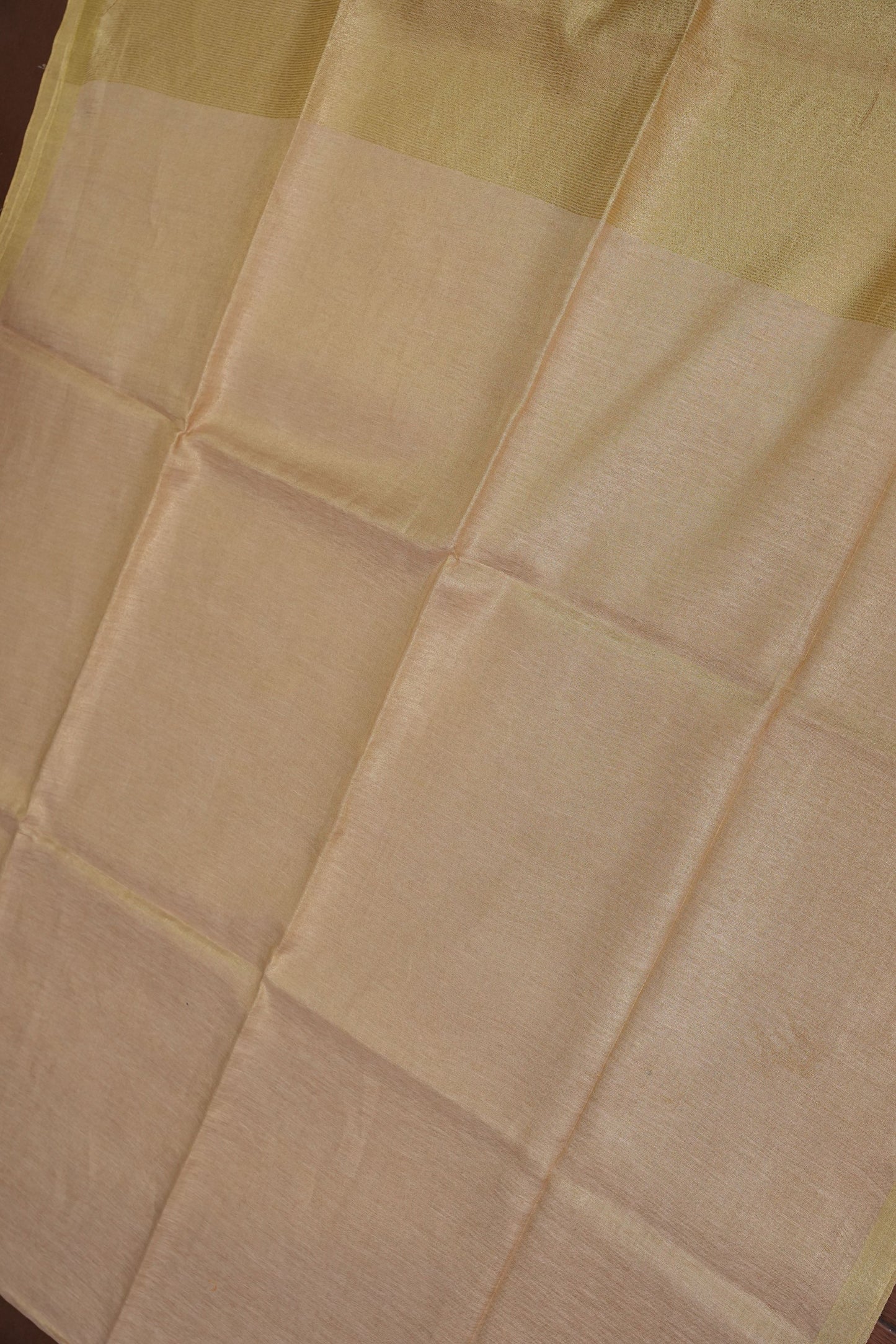 Champagne Beige & Soft Gold Tissue Linen Saree