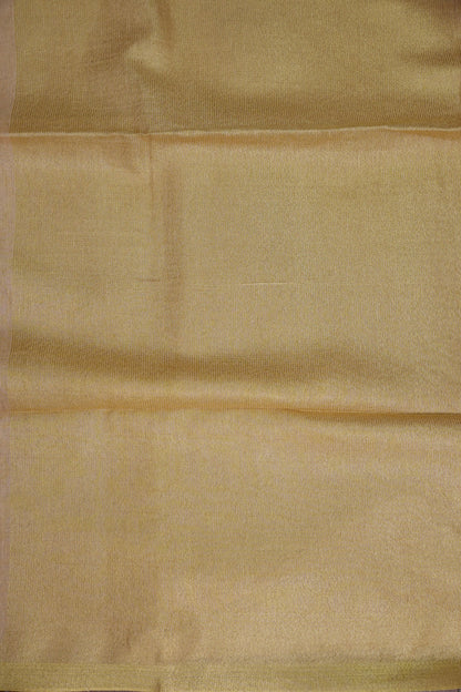 Champagne Beige & Soft Gold Tissue Linen Saree
