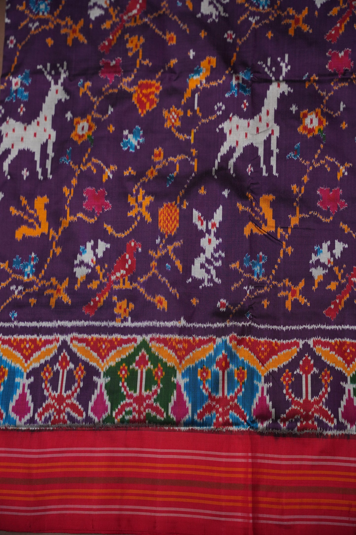 Pure Ikkat Soft Silk Saree - Aubergine Purple