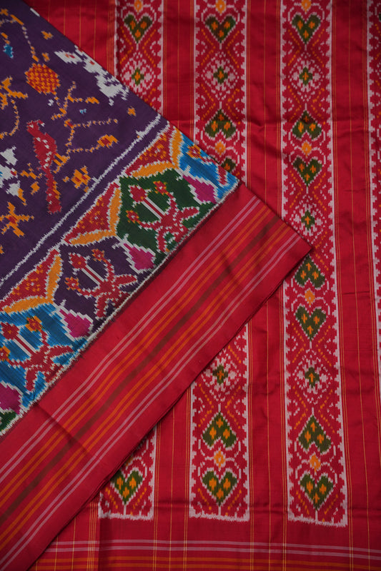 Pure Ikkat Soft Silk Saree - Aubergine Purple