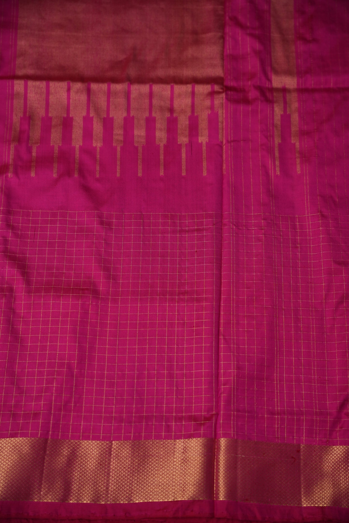 Pure Ikkat Soft Silk Saree - Pink & Ivory