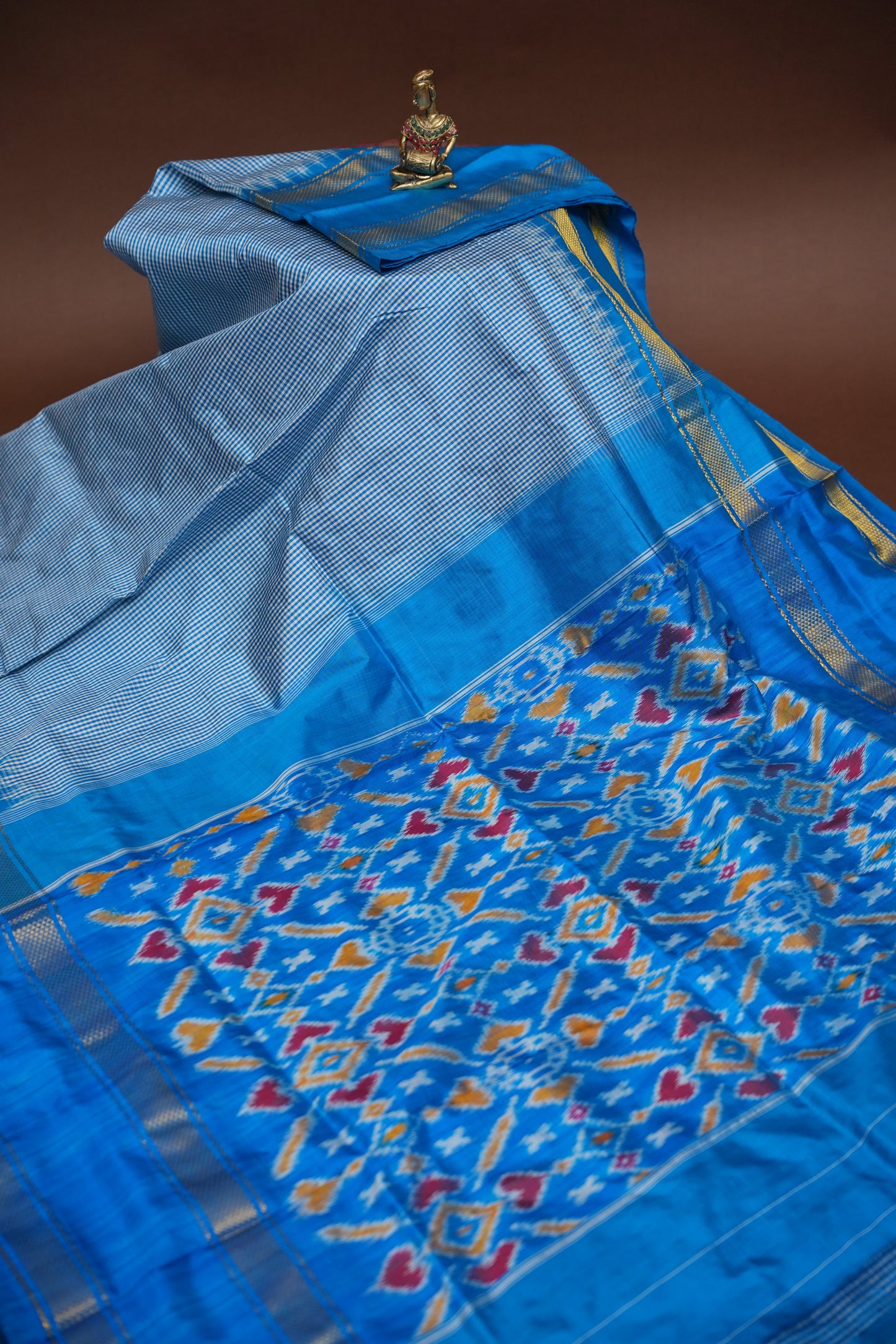Pure Ikkat Silk Soft Saree - Blue