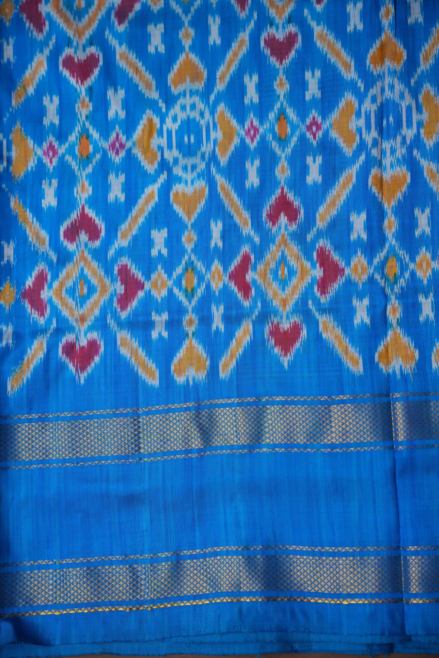 Pure Ikkat Silk Soft Saree - Blue