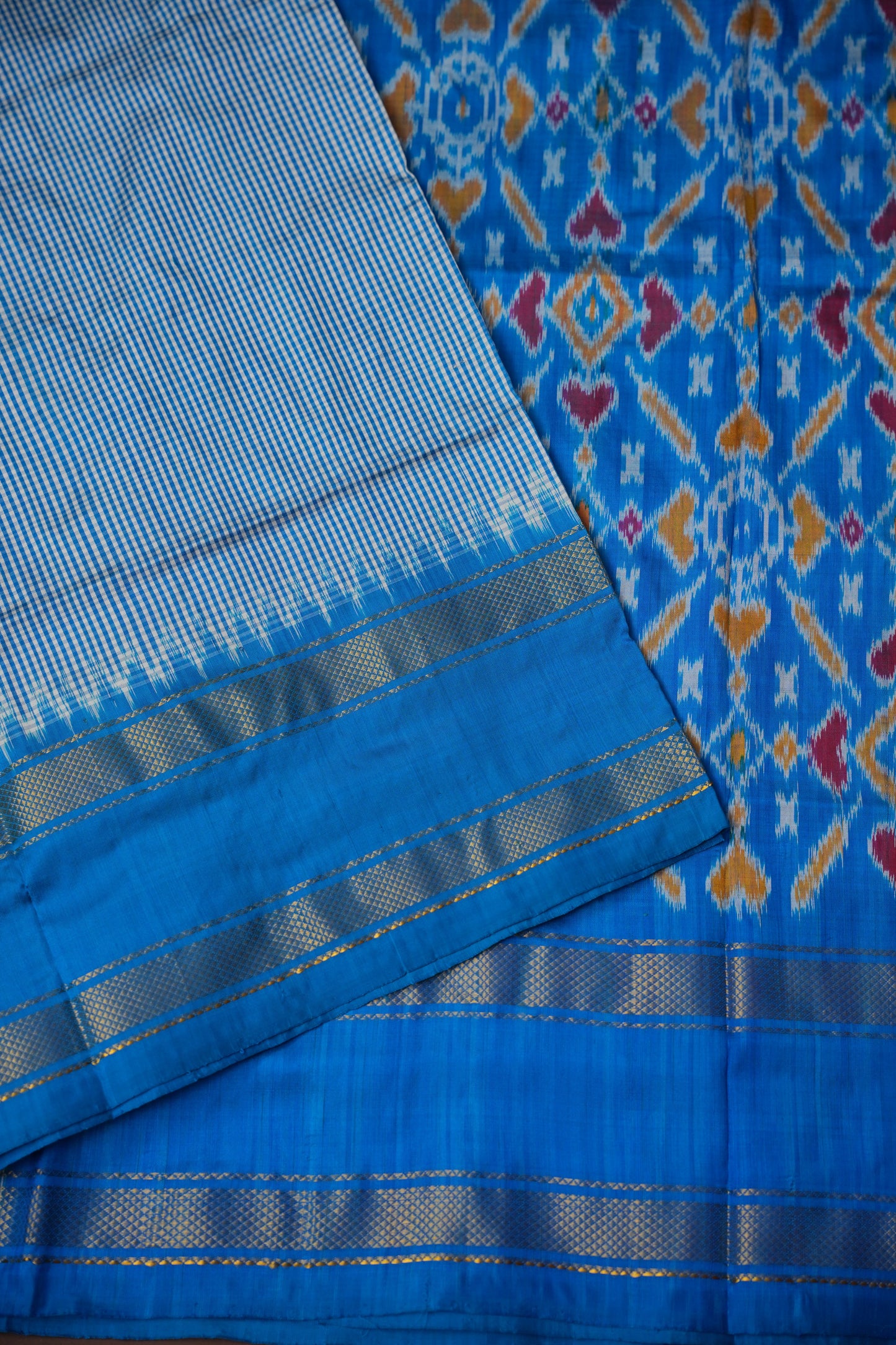 Pure Ikkat Silk Soft Saree - Blue