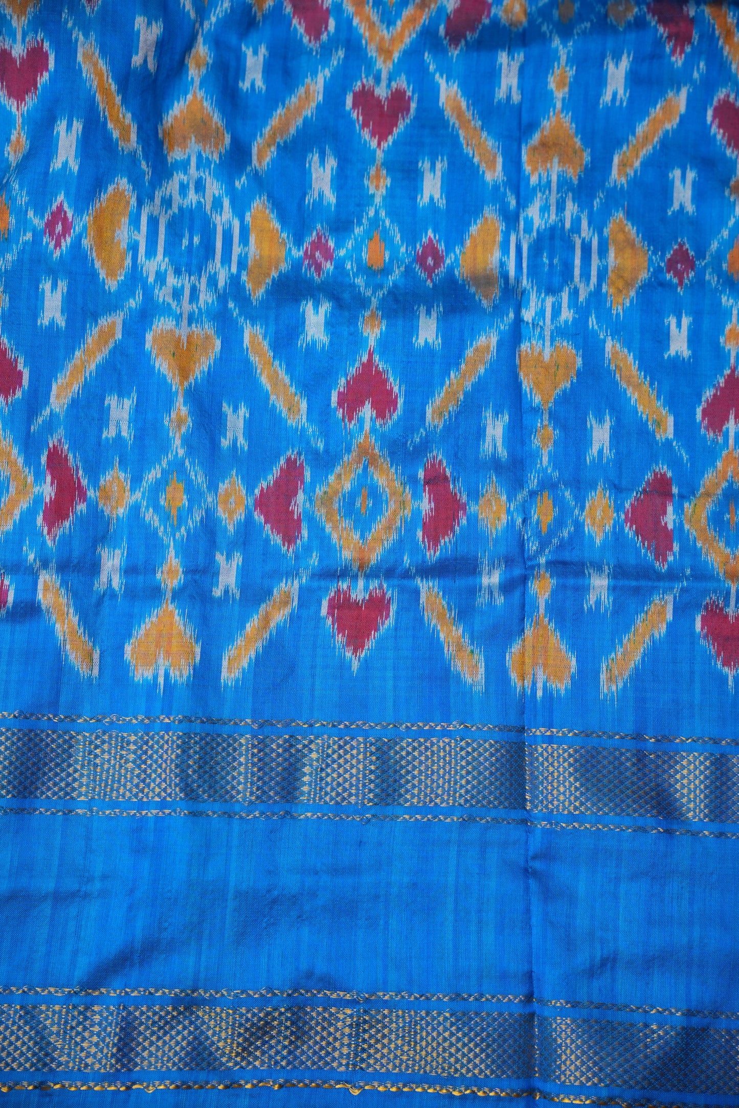 Pure Ikkat Silk Soft Saree - Blue