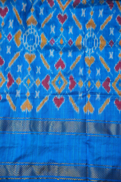Pure Ikkat Silk Soft Saree - Blue