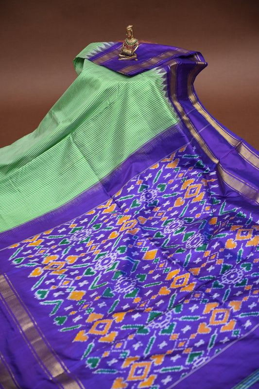 Pure Ikkat Soft Silk Saree - Green