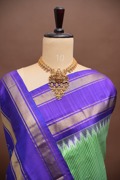 Pure Ikkat Soft Silk Saree - Green