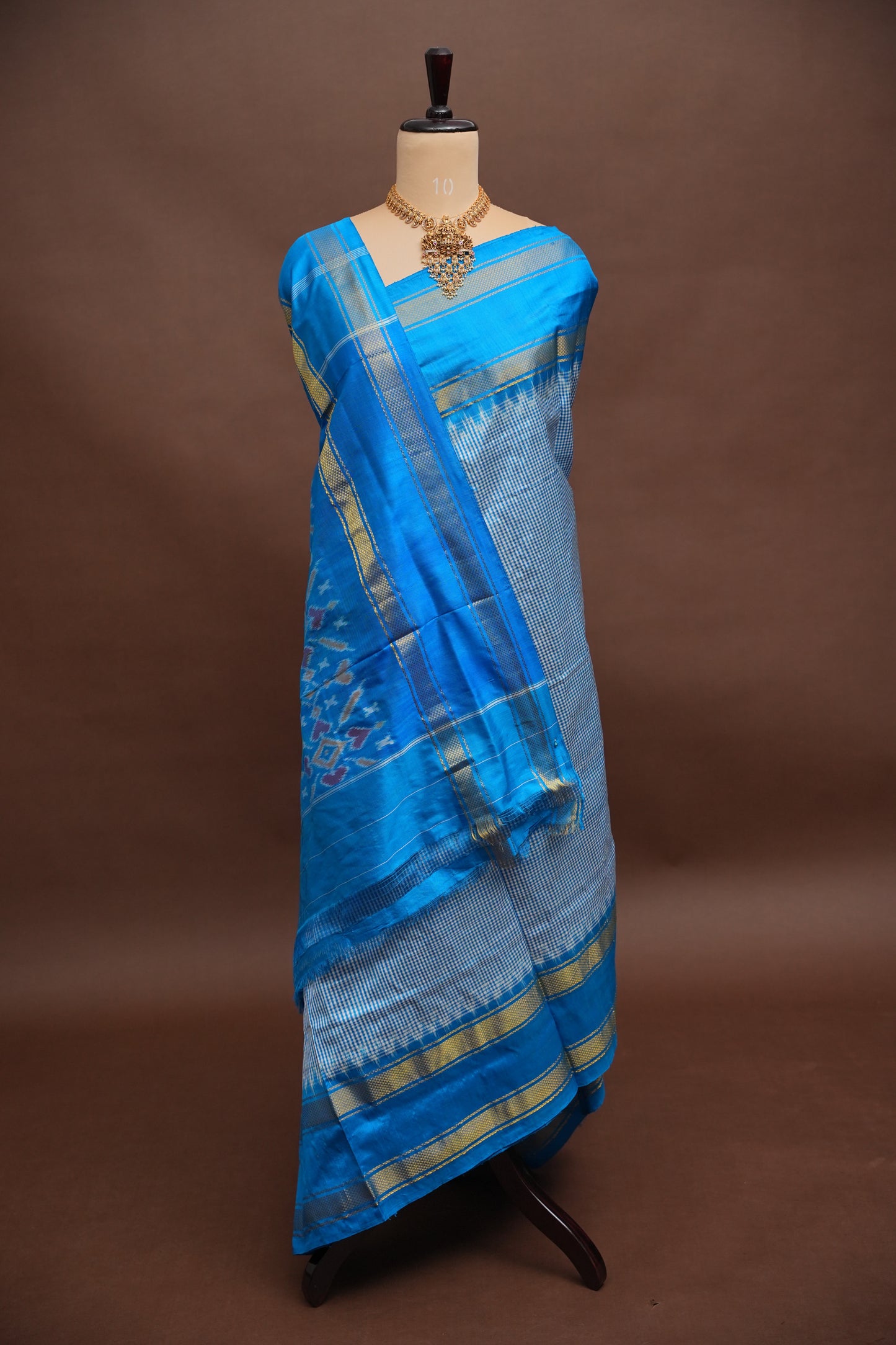 Pure Ikkat Silk Soft Saree - Blue