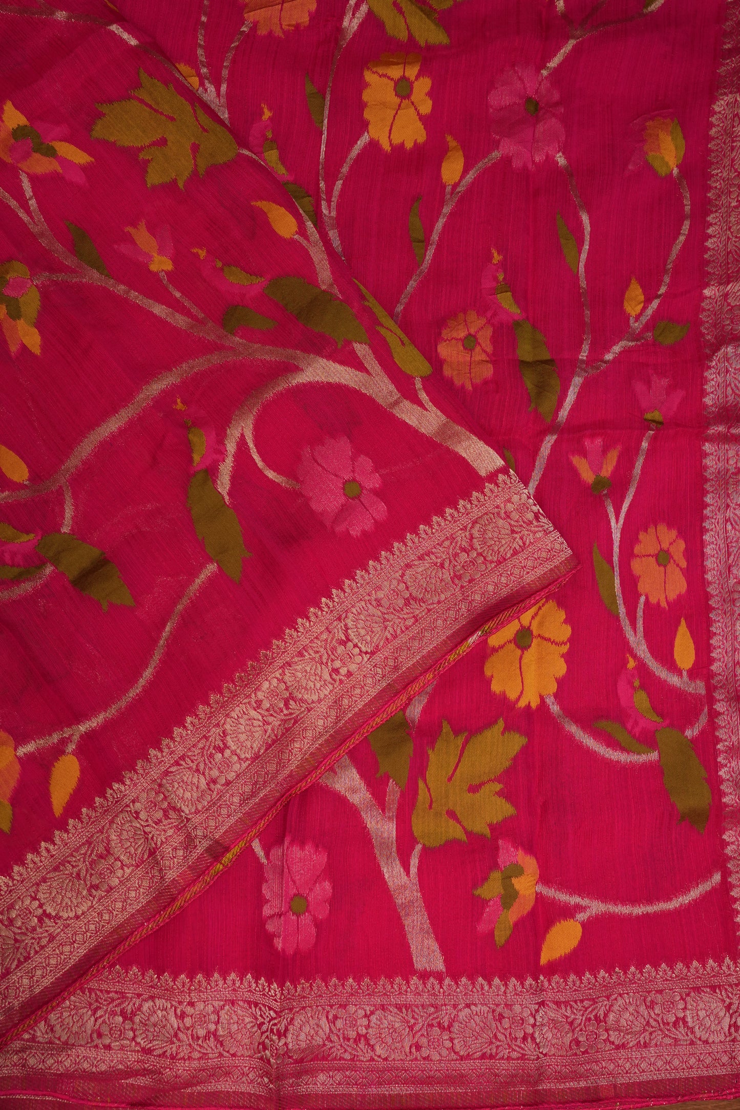 Soft Matka Banarasi Saree with Needle design work | Pink