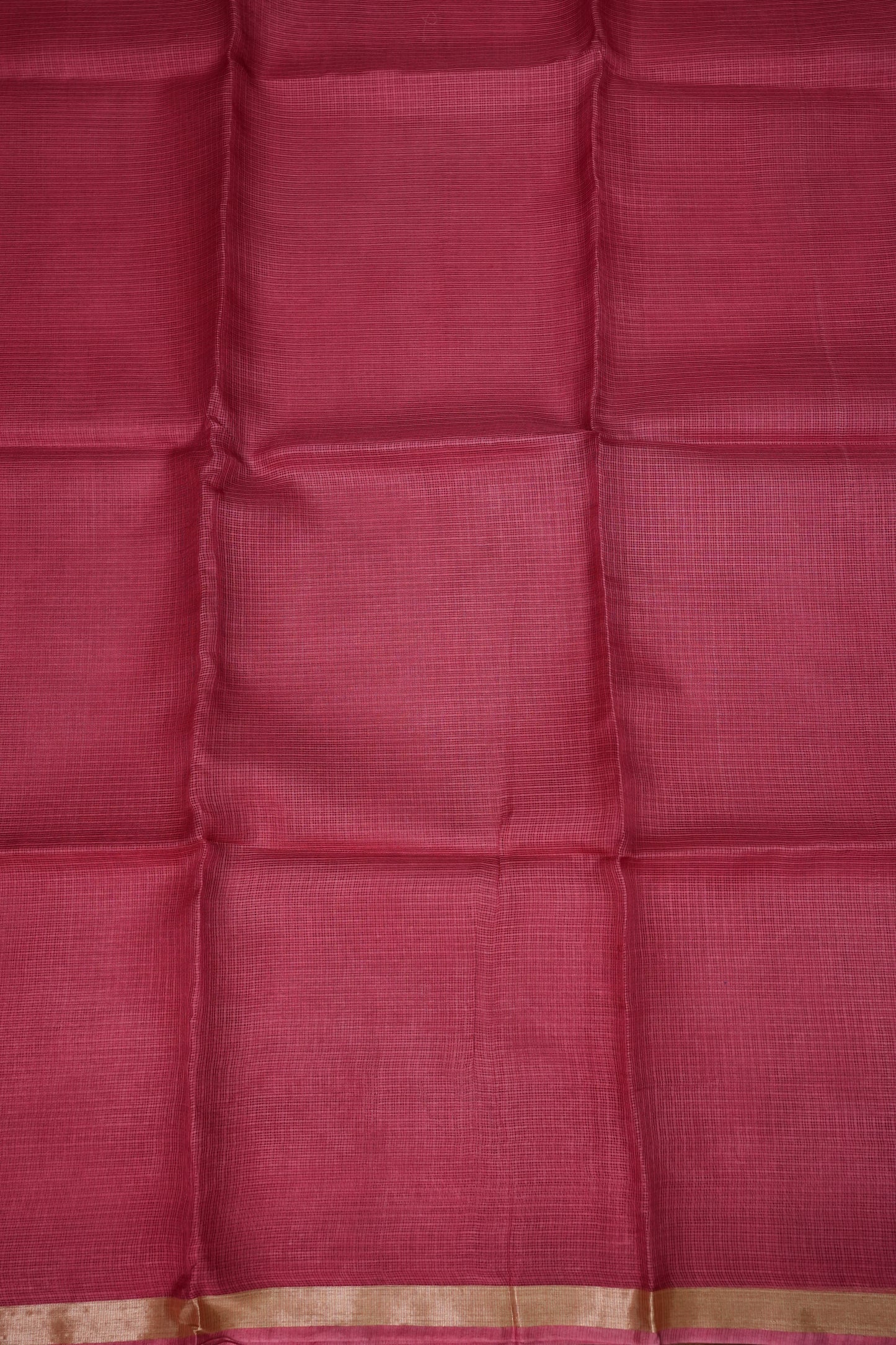 Silk Kota Saree with Zari Border – Raspberry Pink