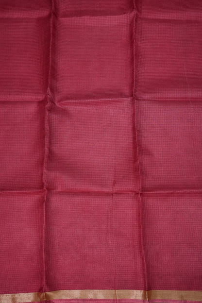 Silk Kota Saree with Zari Border – Raspberry Pink
