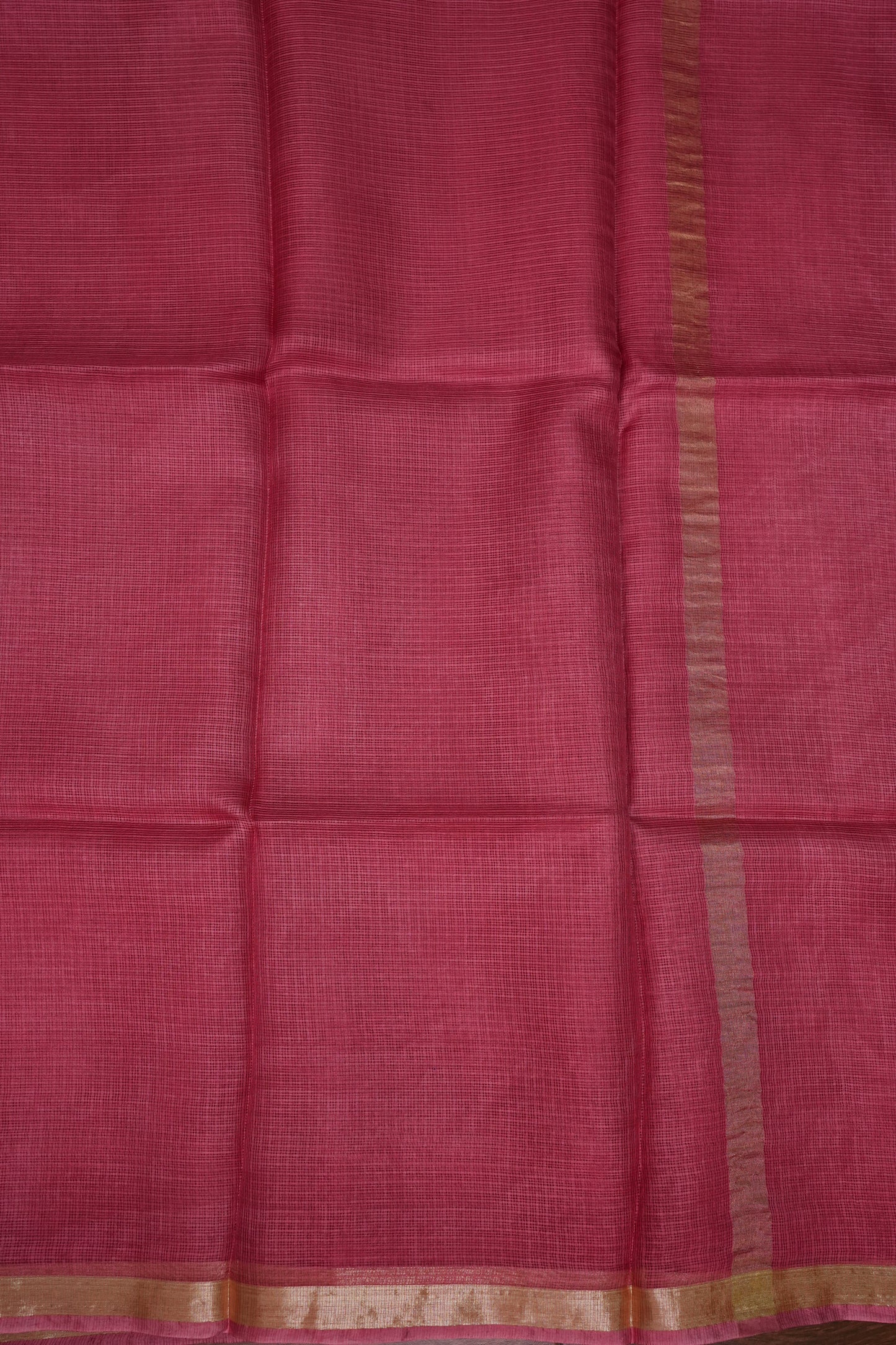 Silk Kota Saree with Zari Border – Raspberry Pink