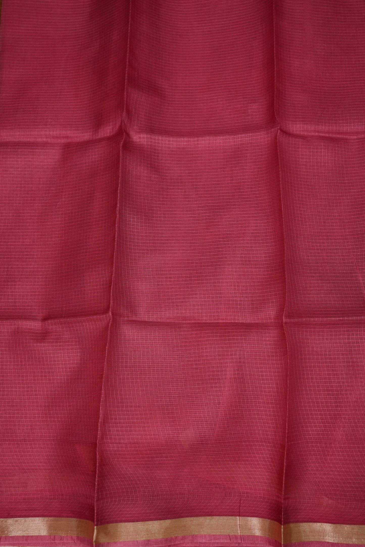 Silk Kota Saree with Zari Border – Raspberry Pink