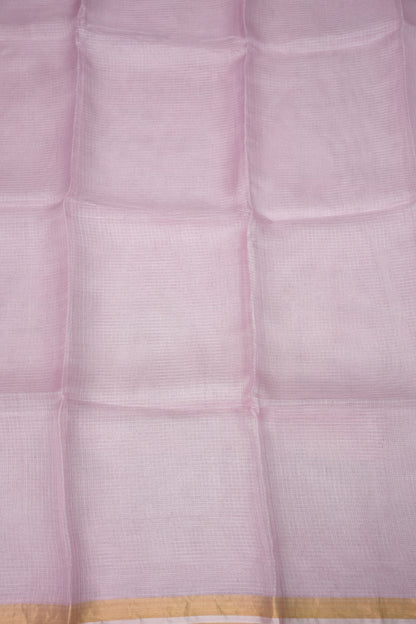 Silk Kota Saree with Zari Border – Pastel Pink