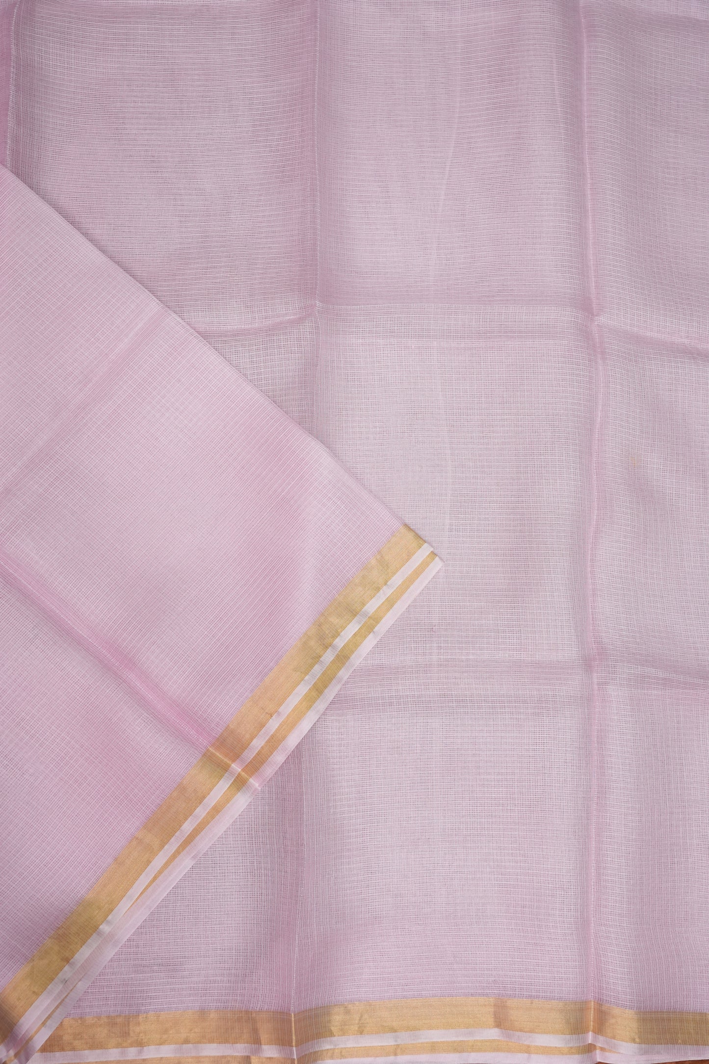 Silk Kota Saree with Zari Border – Pastel Pink