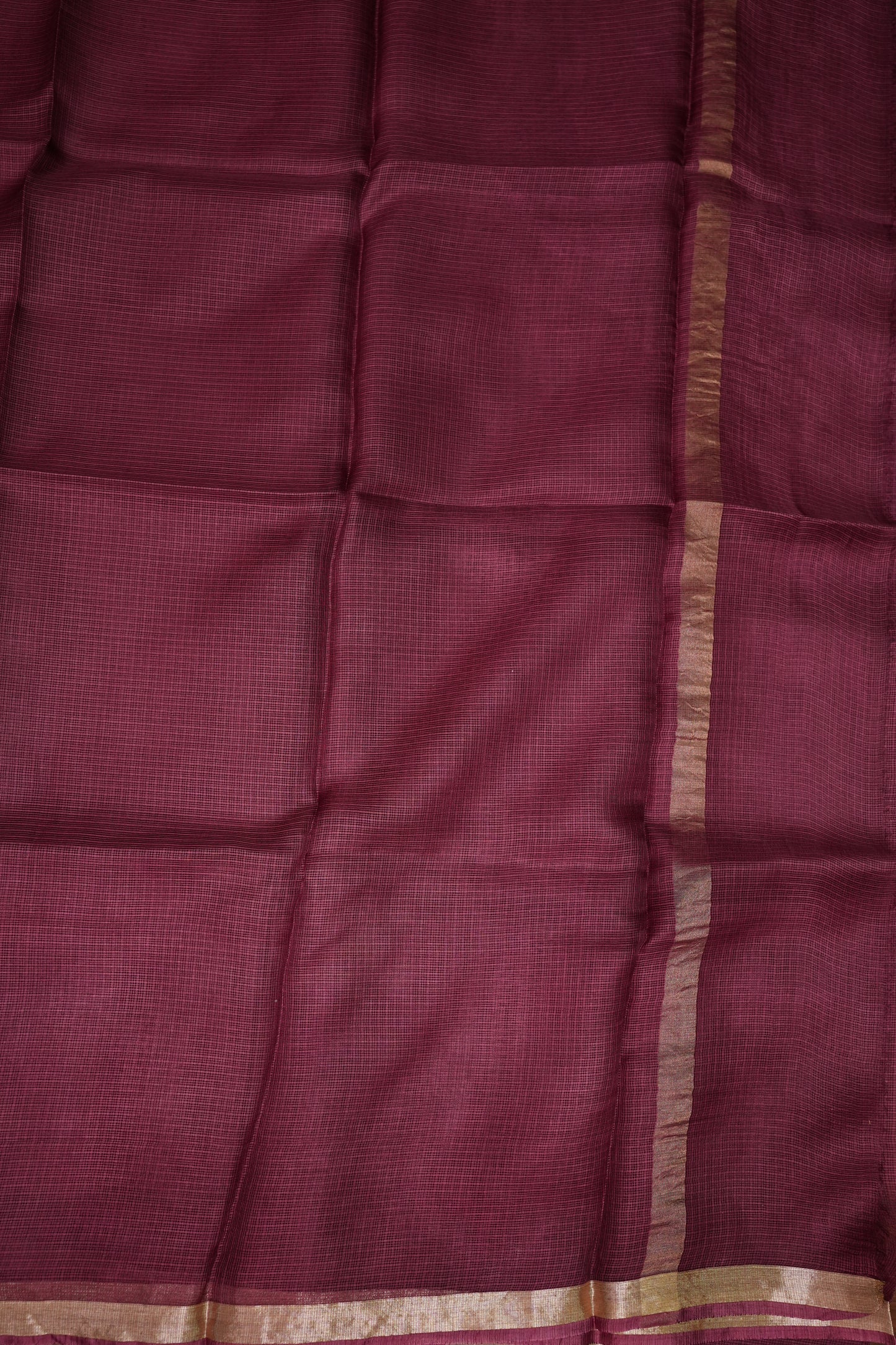 Silk Kota Saree with Zari Border – Wine