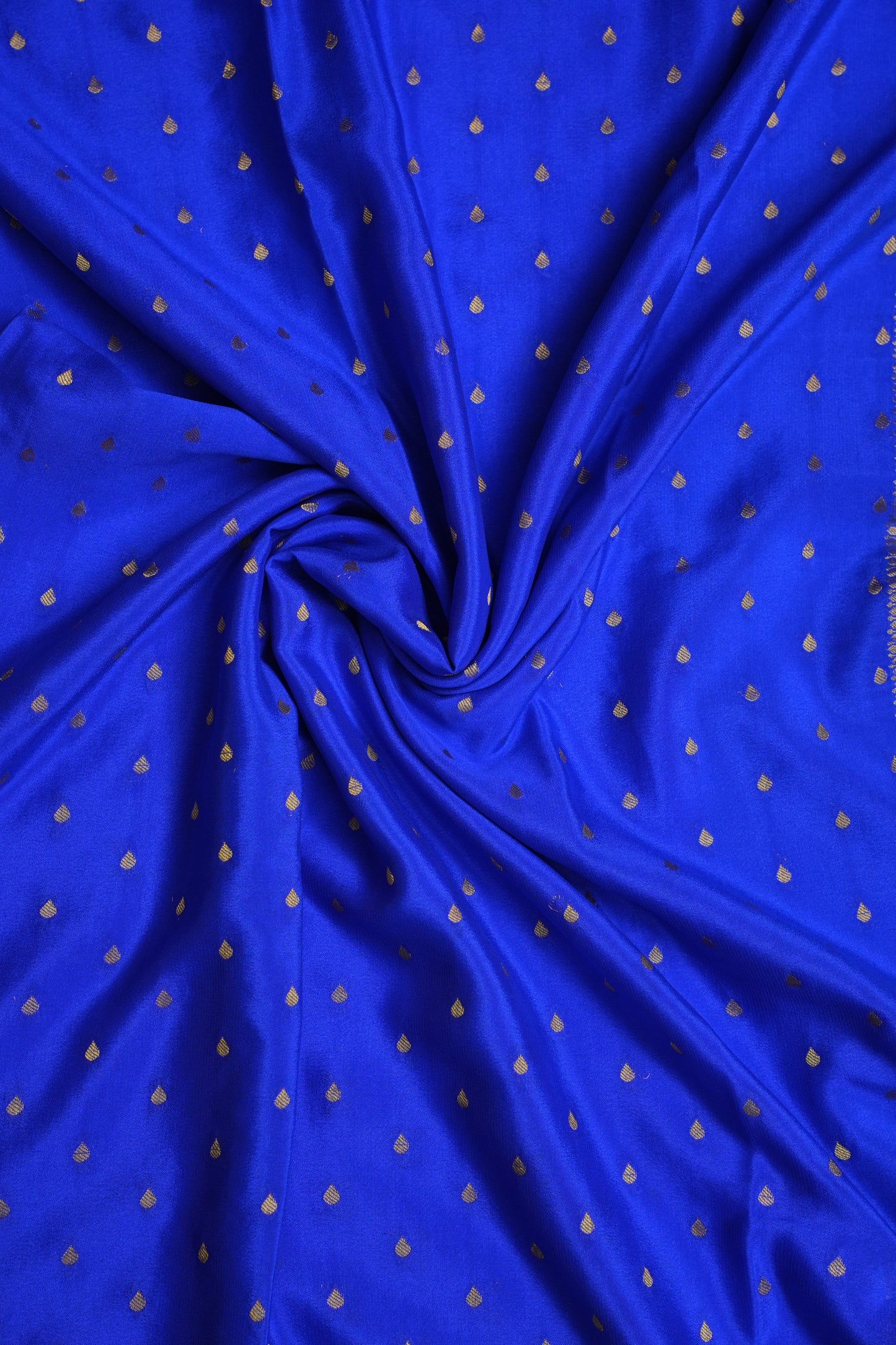 Pure Crepe Mysore Silk Saree in Ink Blue With Contrast Sky Blue Border