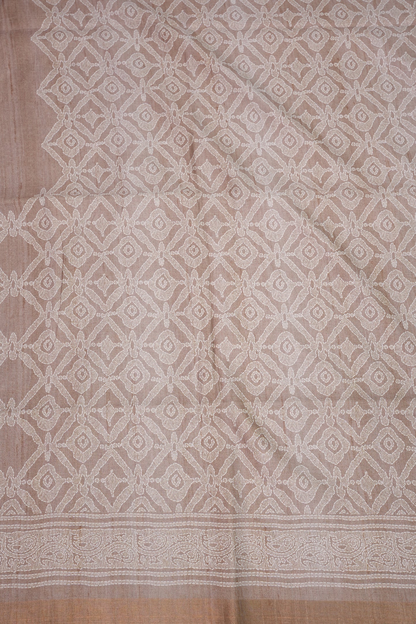 Pure Khaddi Cotton Saree with Traditional Woven Design – Beige