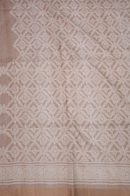 Pure Khaddi Cotton Saree with Traditional Woven Design – Beige