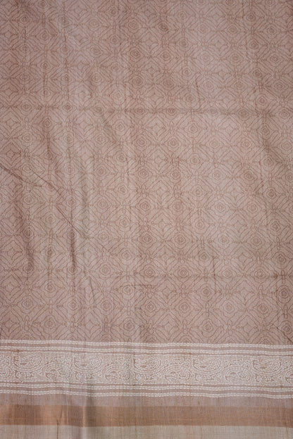 Pure Khaddi Cotton Saree with Traditional Woven Design – Beige