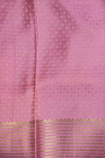 Plain Pure Crepe Mysore Silk Saree in Bottle Green With Contrast Baby Pink Border