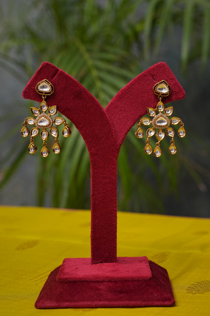 Antique Gold-Plated Polki-Inspired Statement Necklace Set
