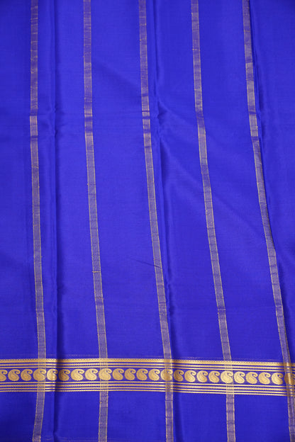 Pure Crepe Mysore Silk Saree - Deep Red & Blue