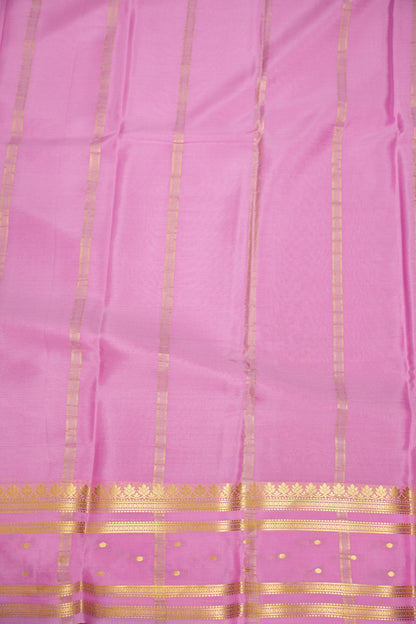 Plain Pure Crepe Mysore Silk Saree in Scarlet Red With Contrast Baby Pink Pallu & Blouse