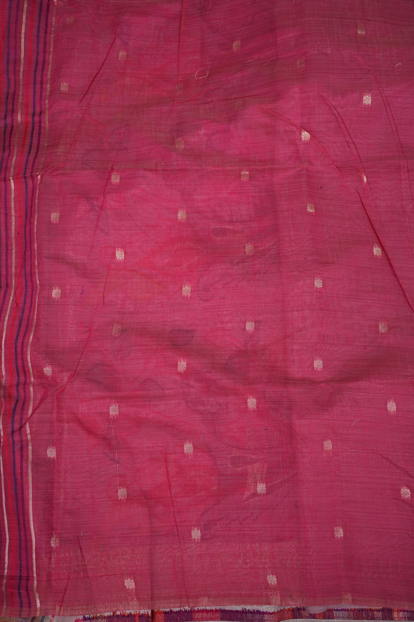Pure Khaddi Cotton Saree with Peacock & Floral Woven Pallu – Lavender