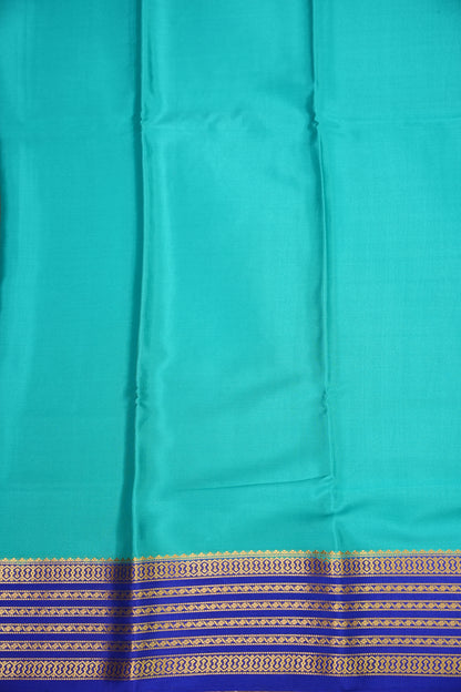 Pure Crepe Mysore Silk Saree - Sky Blue with Ink Blue Border