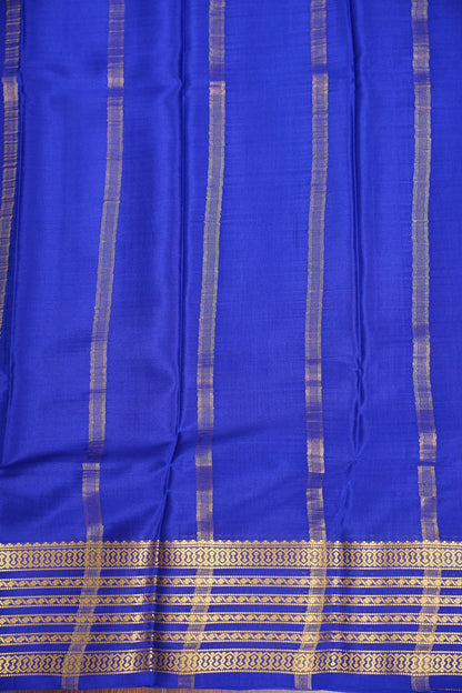 Pure Crepe Mysore Silk Saree - Sky Blue with Ink Blue Border