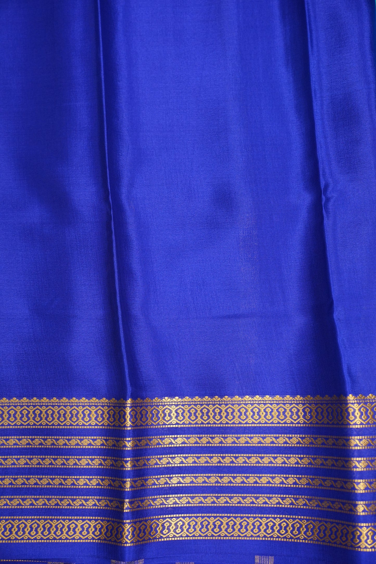 Pure Crepe Mysore Silk Saree - Sky Blue with Ink Blue Border