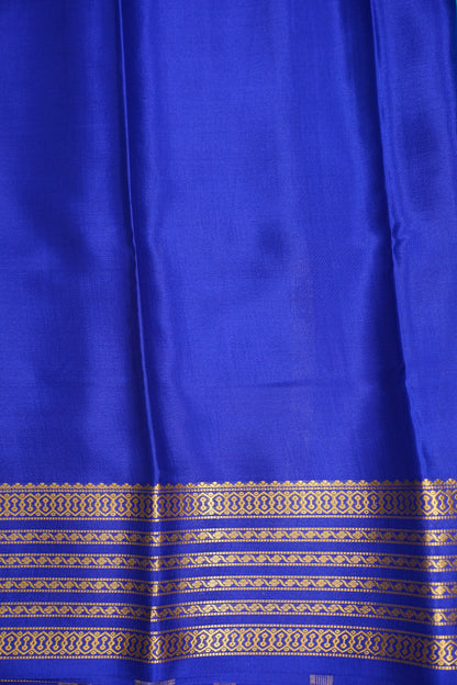 Pure Crepe Mysore Silk Saree - Sky Blue with Ink Blue Border