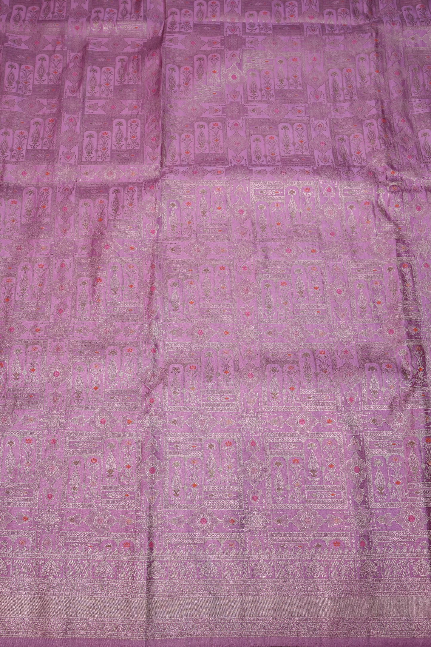 Banarasi Satin Silk Saree with Full Brocade Body – Lavender Pink