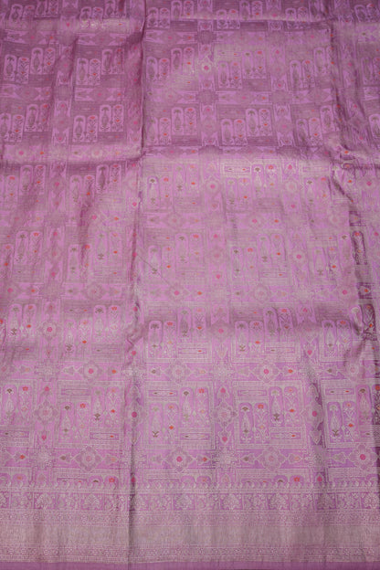 Banarasi Satin Silk Saree with Full Brocade Body – Lavender Pink
