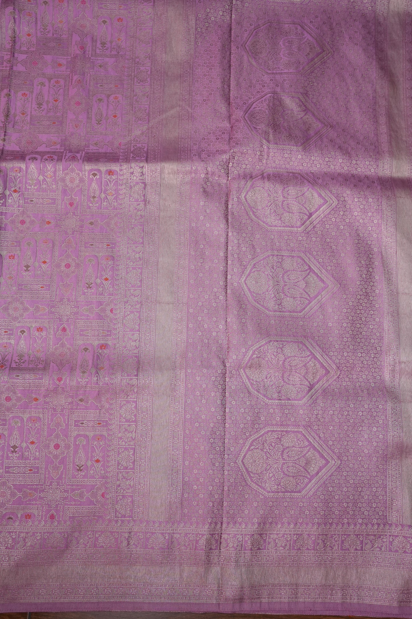 Banarasi Satin Silk Saree with Full Brocade Body – Lavender Pink