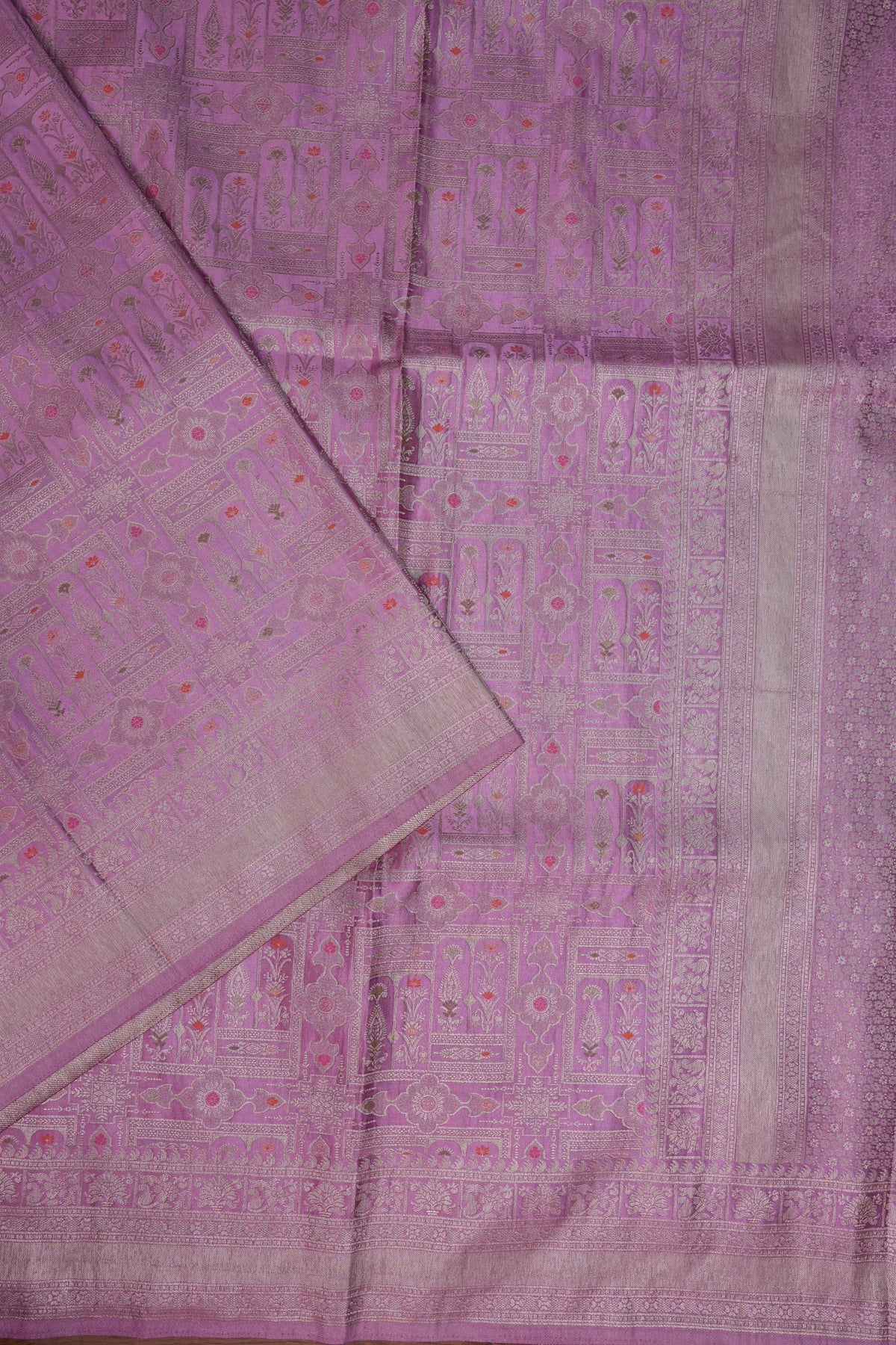 Banarasi Satin Silk Saree with Full Brocade Body – Lavender Pink