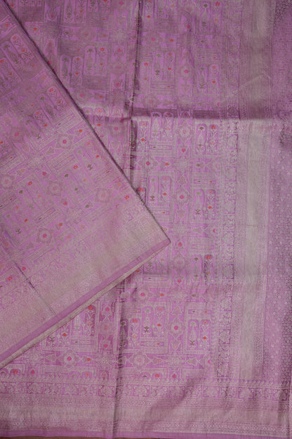Banarasi Satin Silk Saree with Full Brocade Body – Lavender Pink