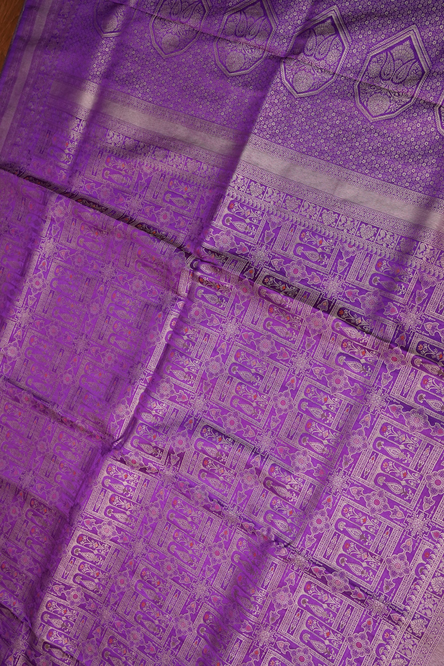 Banarasi Satin Silk Saree with Full Brocade Body – Purple
