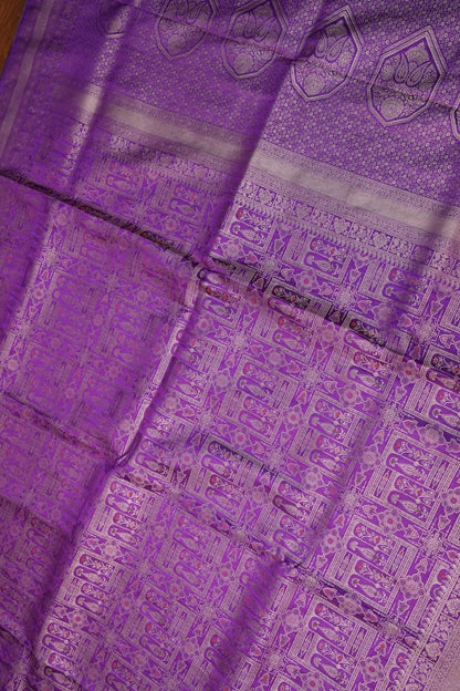 Banarasi Satin Silk Saree with Full Brocade Body – Purple
