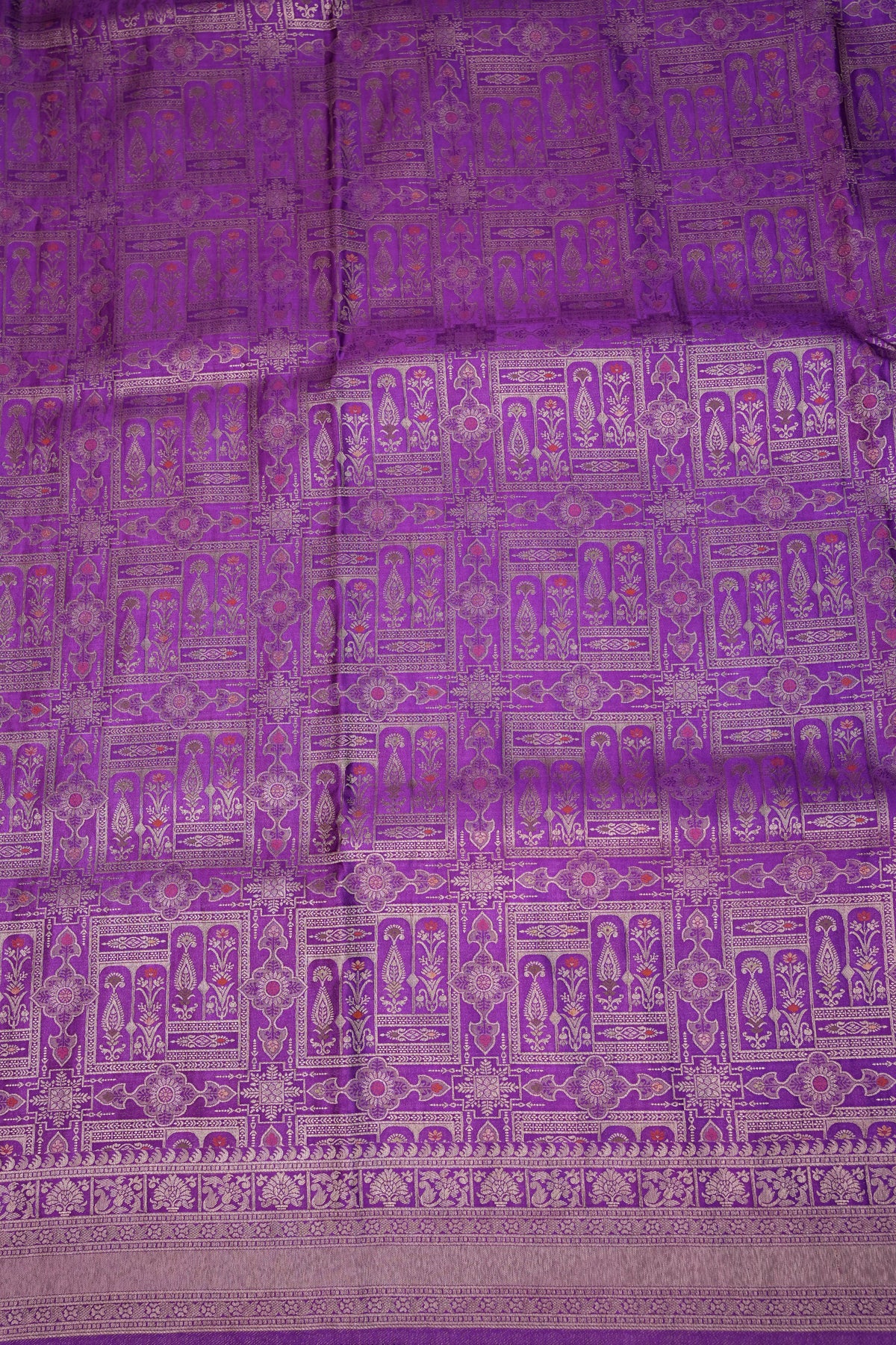 Banarasi Satin Silk Saree with Full Brocade Body – Purple