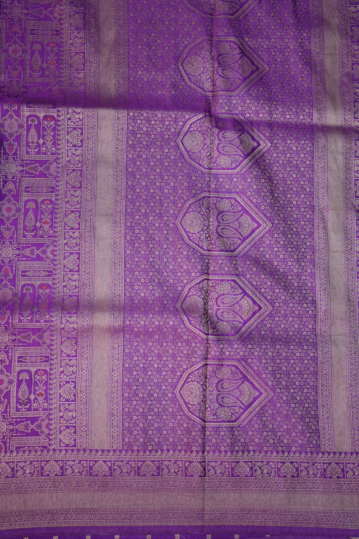 Banarasi Satin Silk Saree with Full Brocade Body – Purple